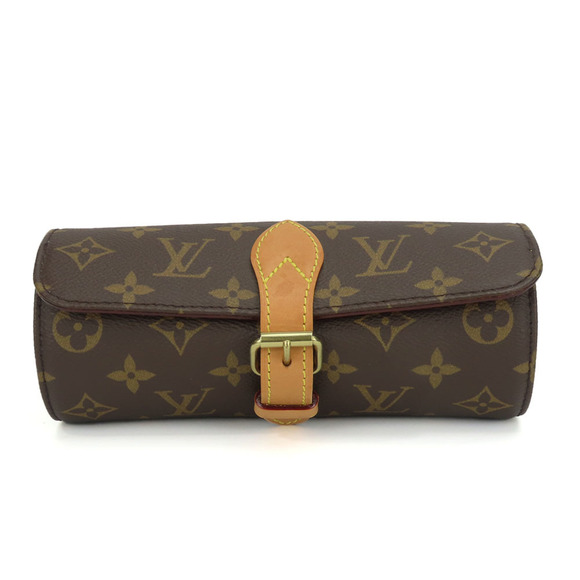 Louis Vuitton Etui 3 Montre M47530 Monogram Brown Bag with Gold Hardware Watc...